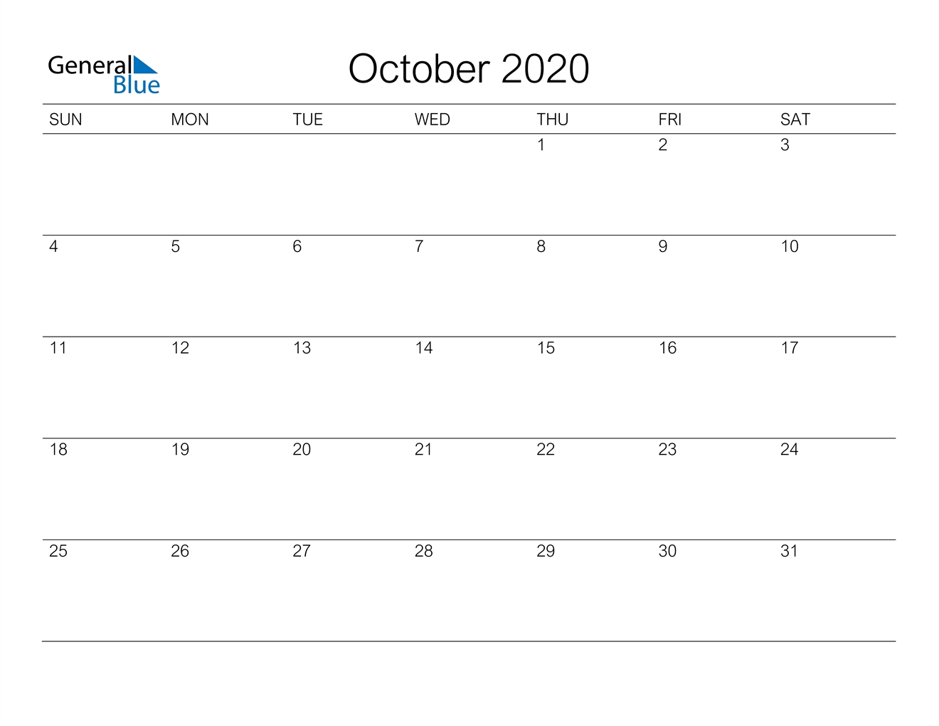 October 2020 Calendar Pdf Word Excel