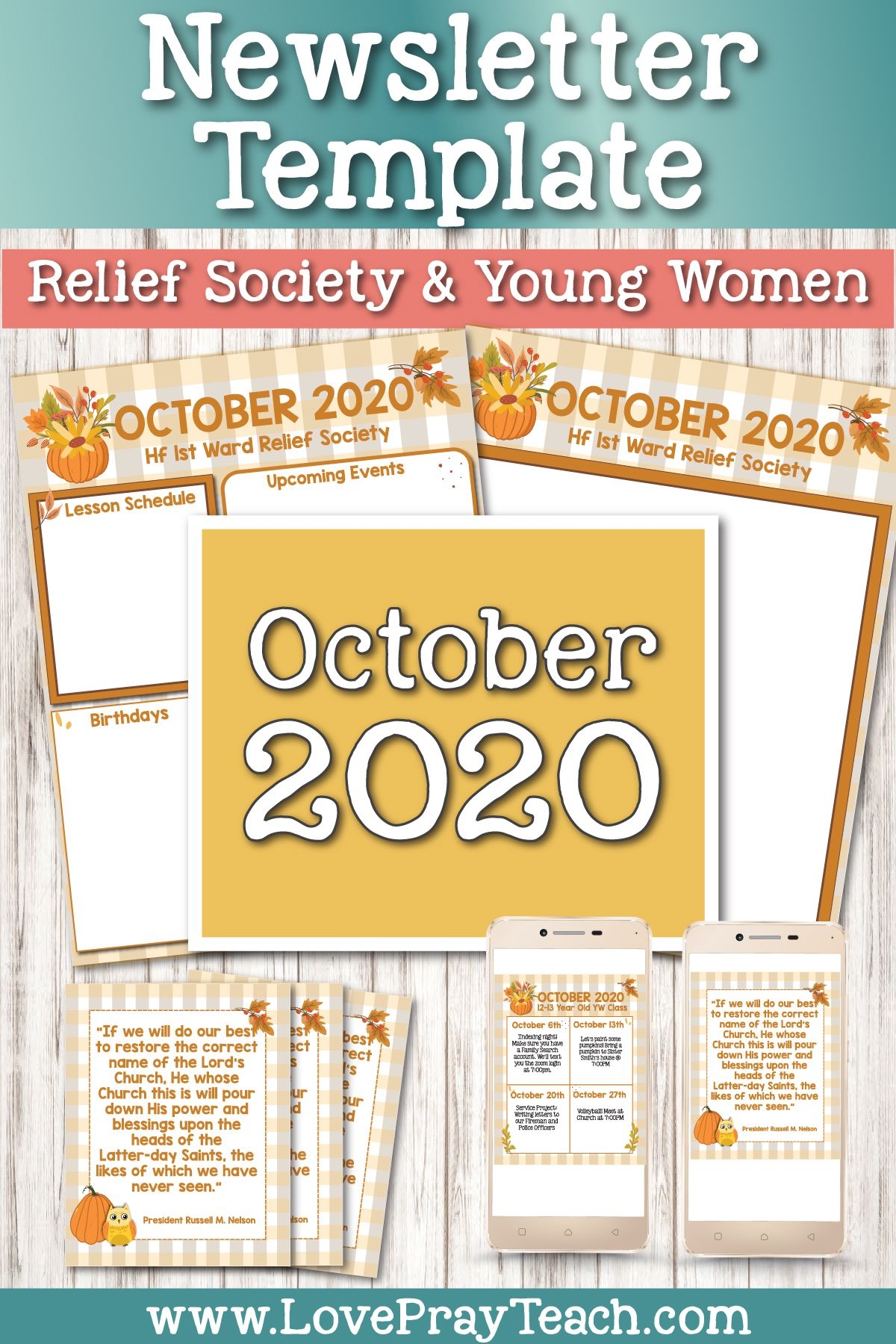 october 2020 editable newsletter template bundle