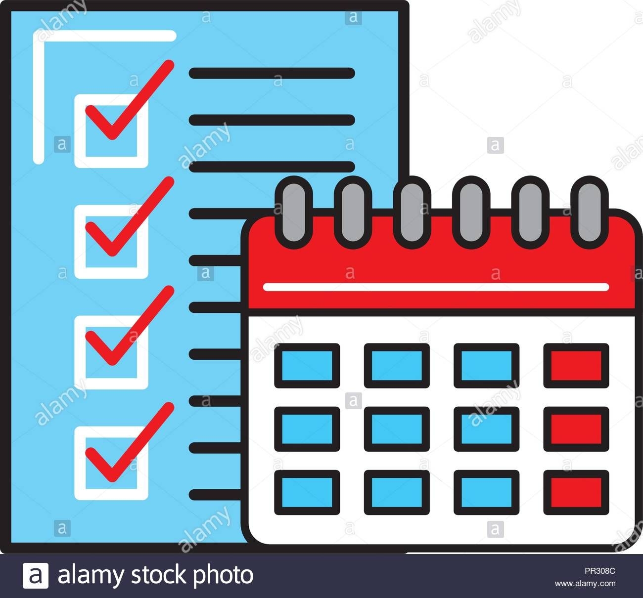 Online Shopping Logistic Calendar Checklist Stock Vector