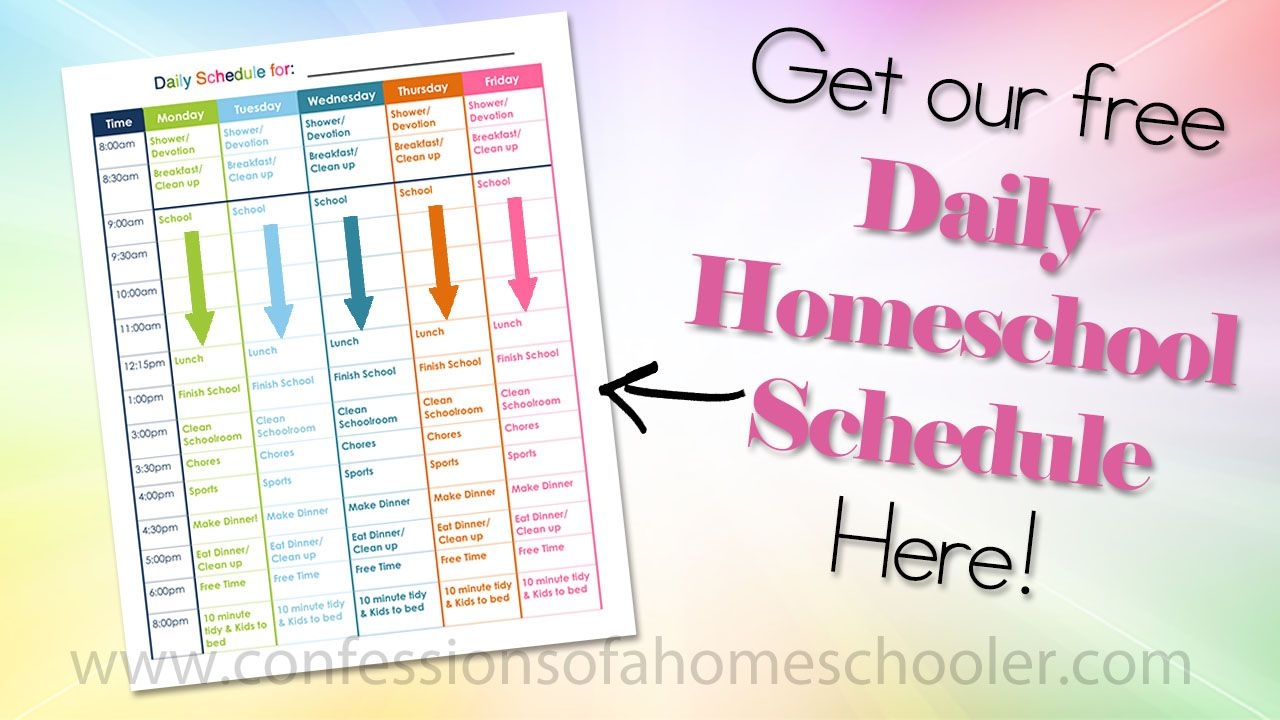 Our Daily Homeschool Schedule Confessions Of A Homeschooler