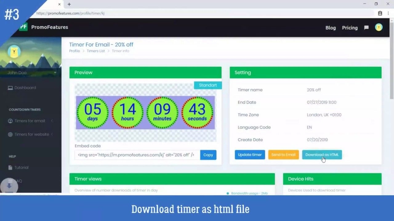 outlook countdown timer