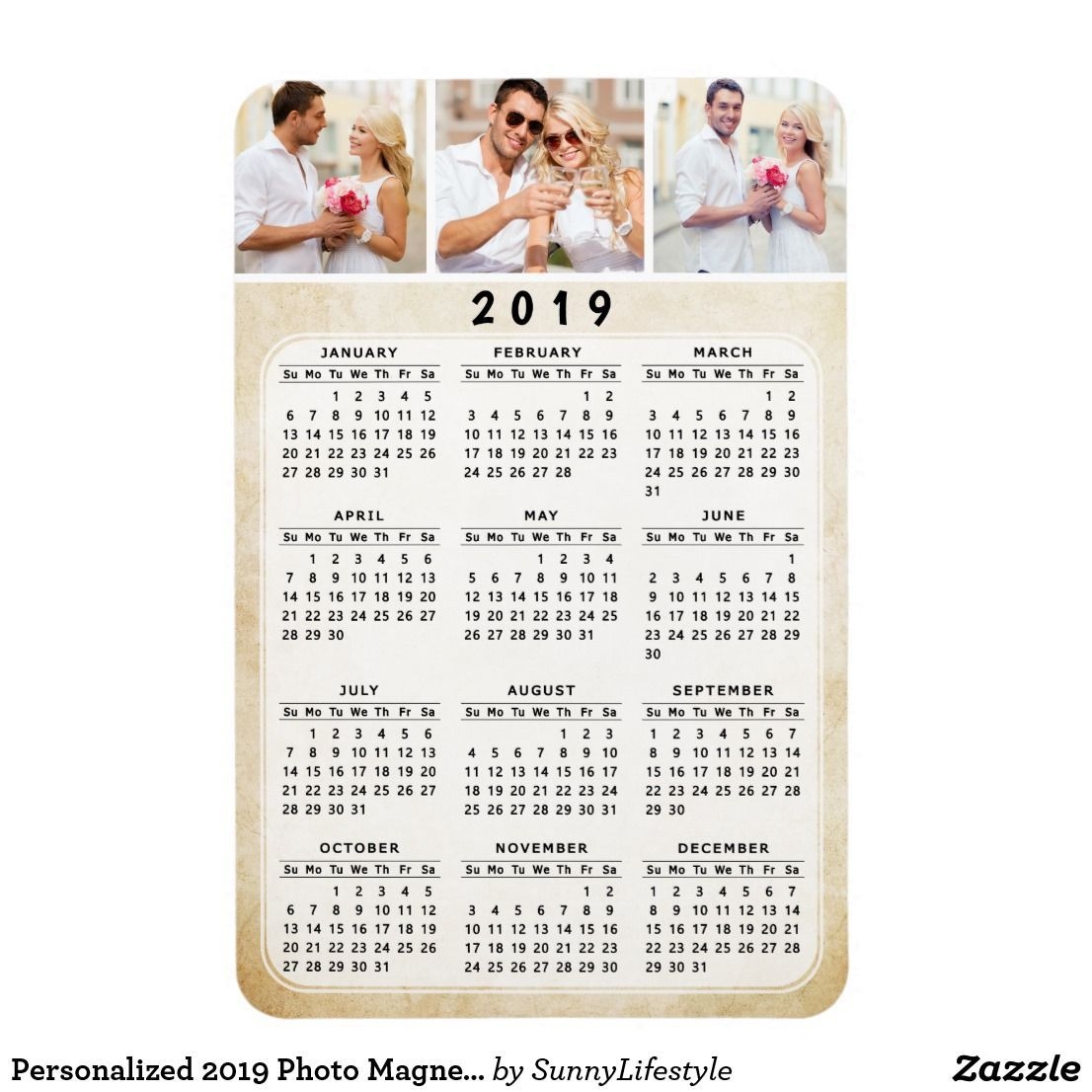 personalized 2019 photo magnet calendar 4x6 | magnetic