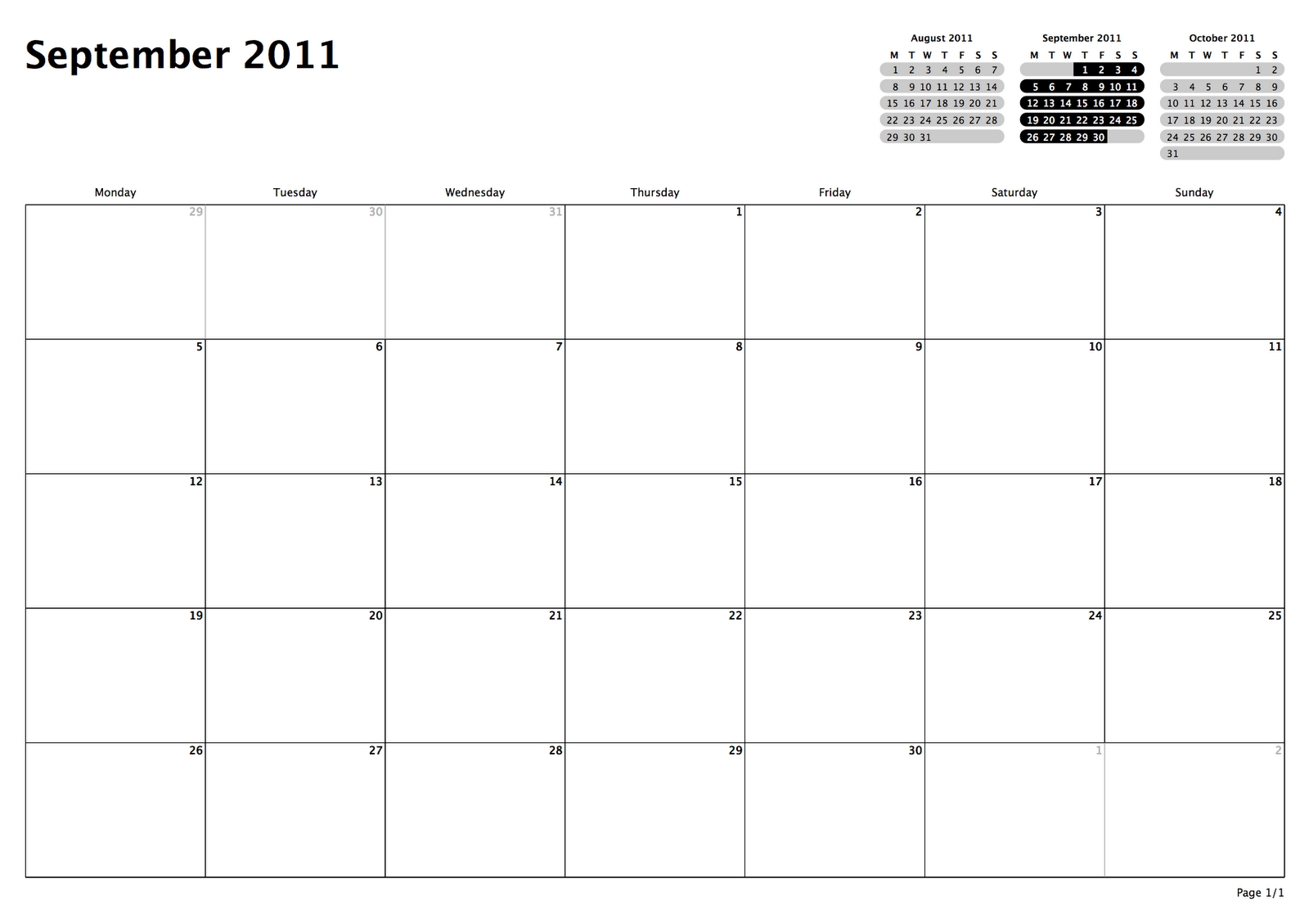 Philofaxy: Monthly View Calendars