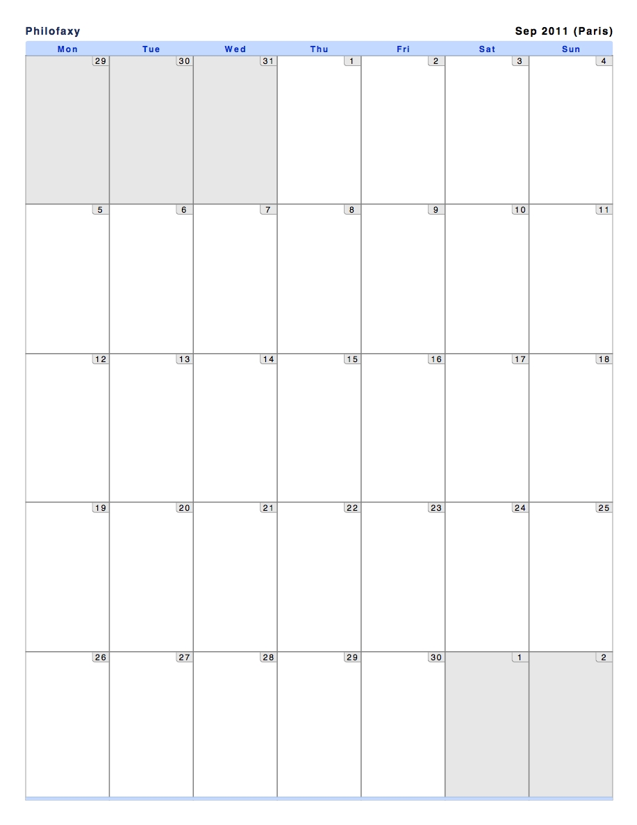 philofaxy: monthly view calendars
