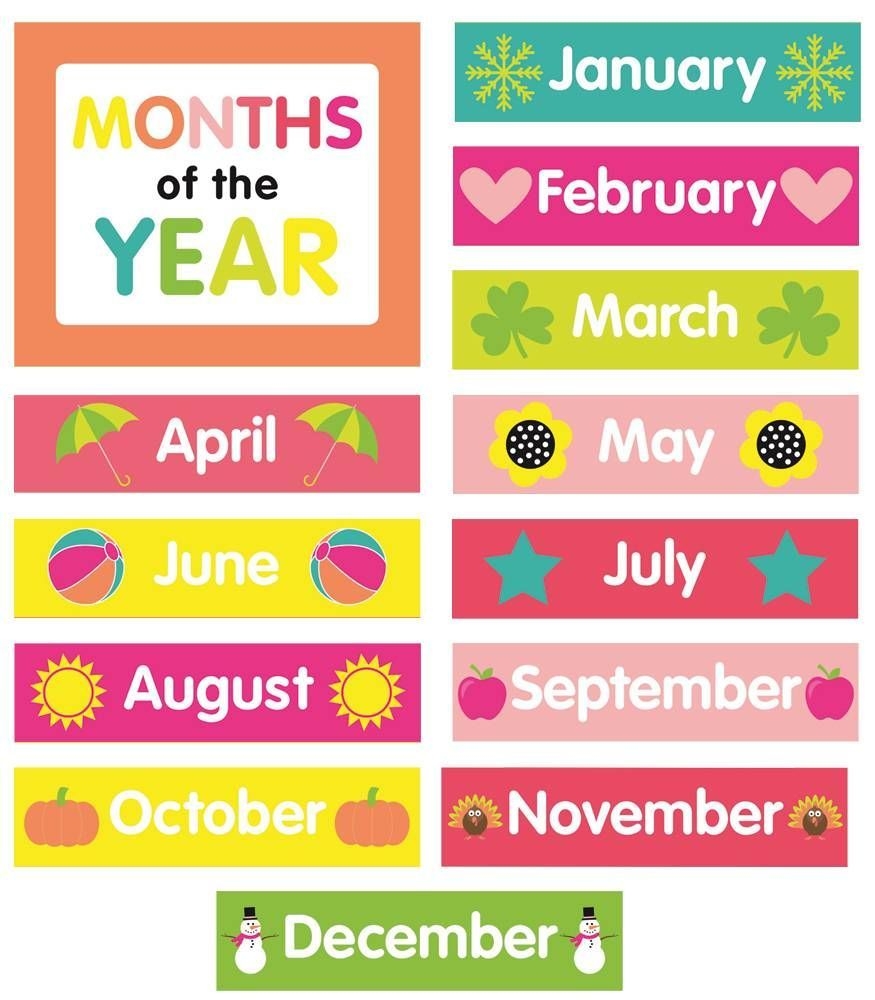 Months Labels Printables With Pictures - Example Calendar Printable