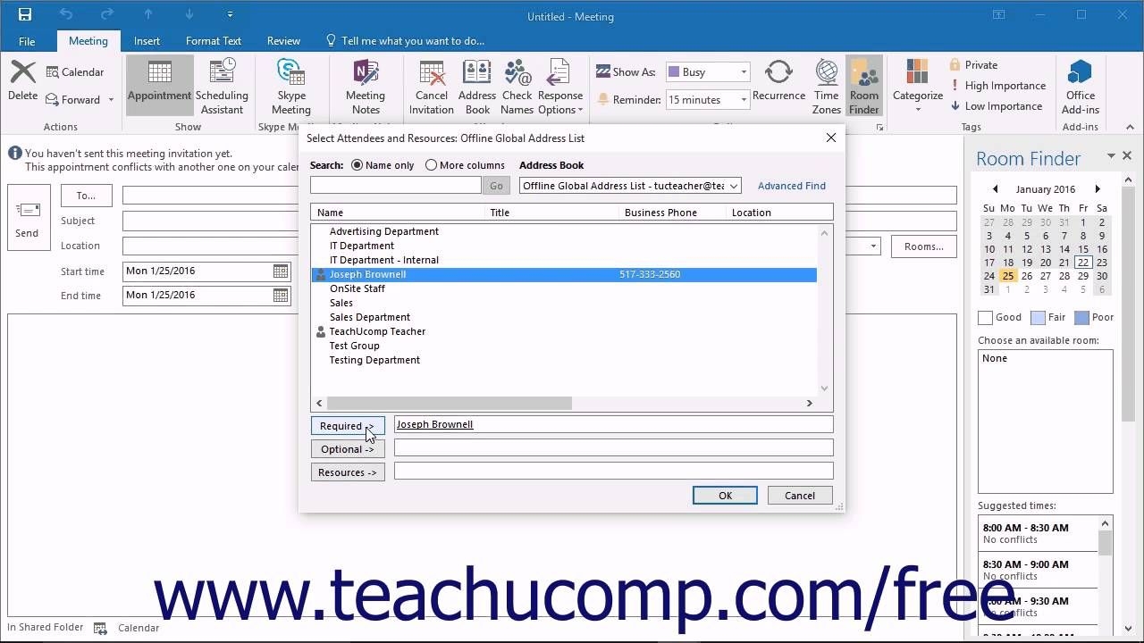 plan a meeting in outlook instructions and video lessons