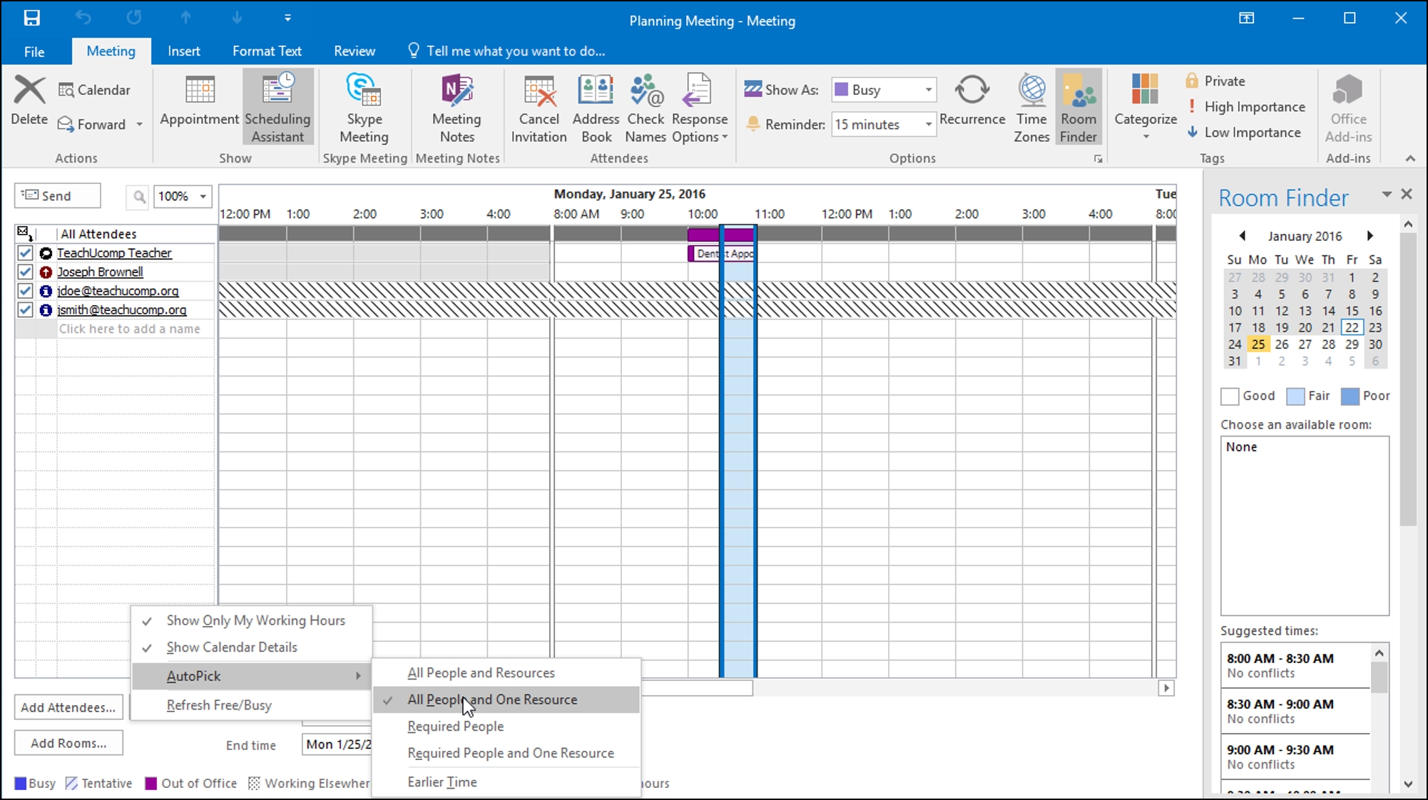 Plan A Meeting In Outlook Instructions And Video Lessons