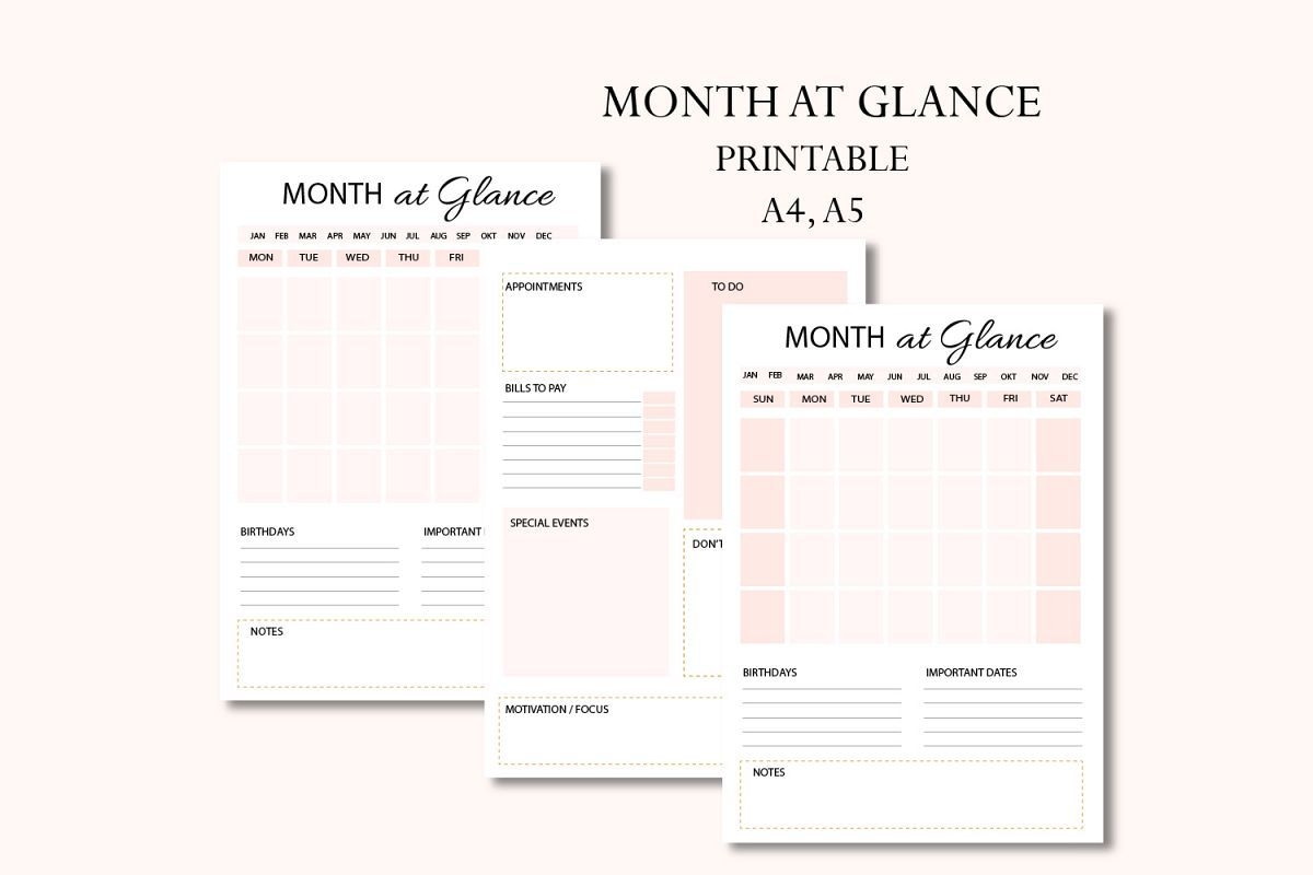 planner, month at a glance, women&#039;s planner