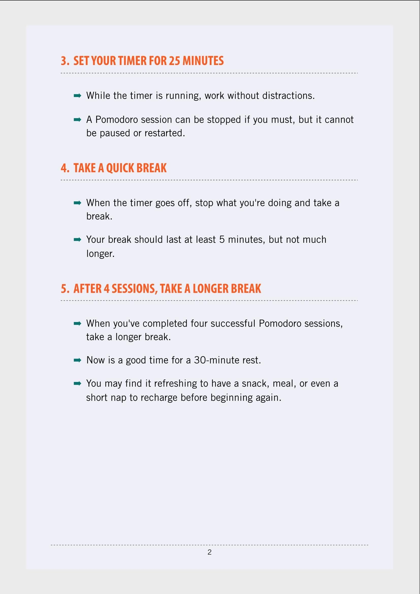 Pomodoro Technique Cheat Sheet Pages 1 2 Flip Pdf