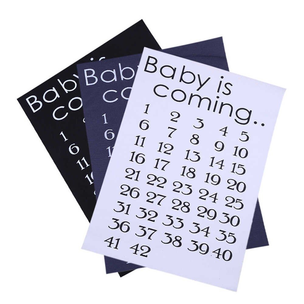 Pregnancy Tees Stickers Baby Coming Maternity Women Calendar Countdown Pregnancy Mark Off Baby Birth Countdown 42 Weeks