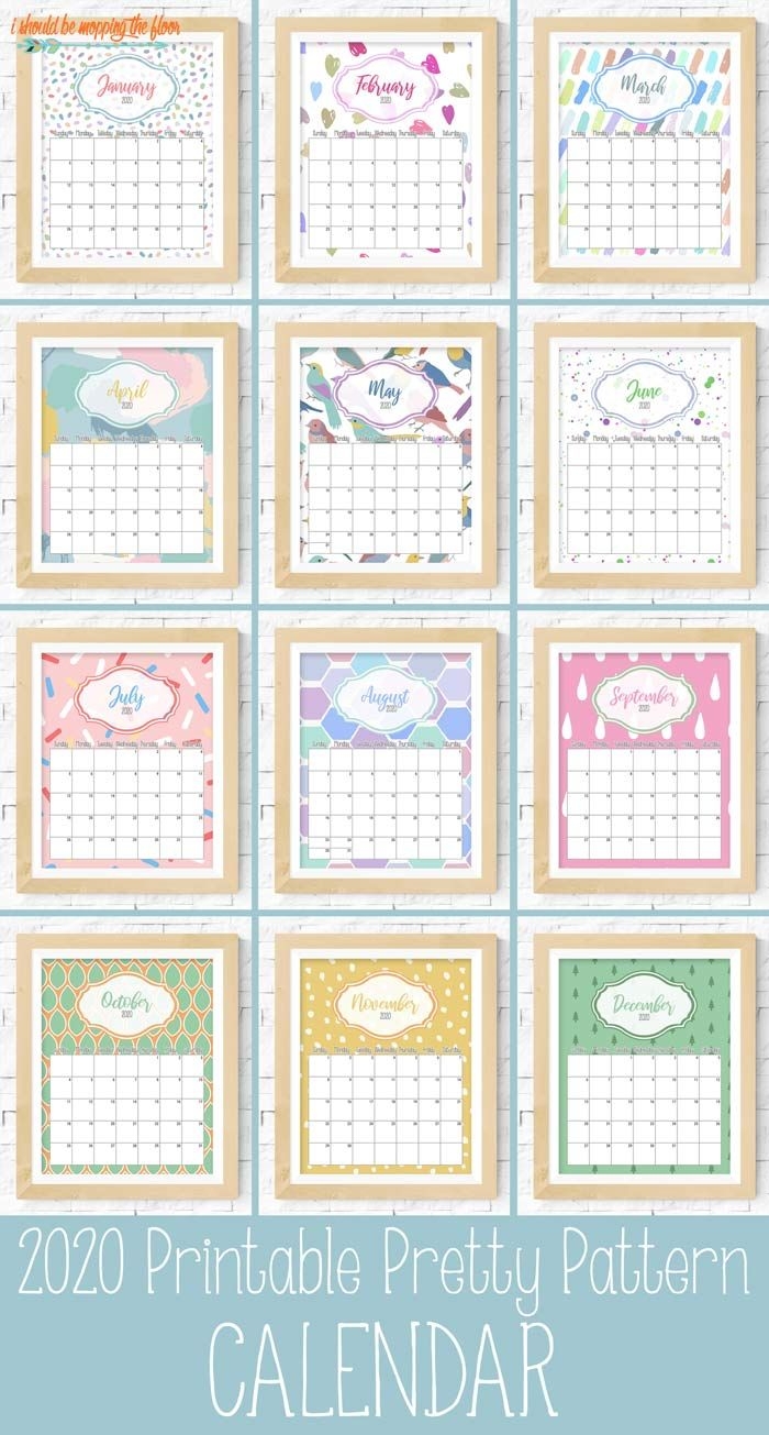 Pretty Pattern Printable Calendar 2020 | I Should Be Mopping