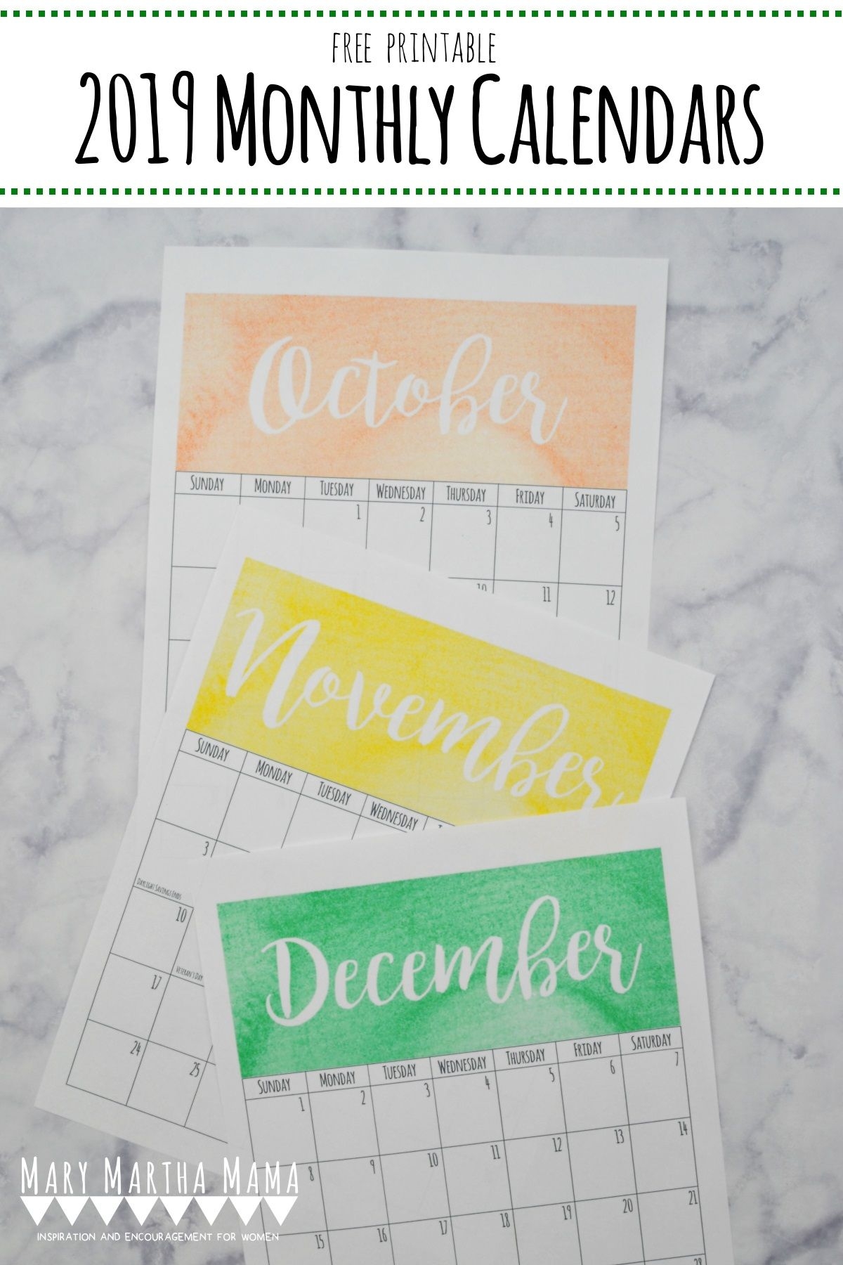 Printable 2019 Calendars To Get You Organized This Year