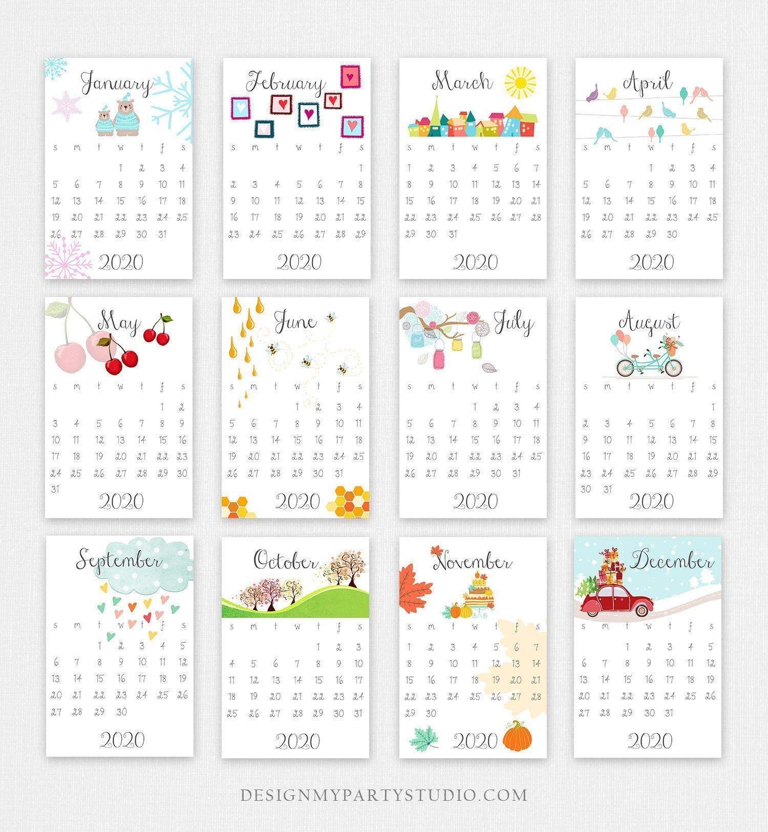 printable 2020 calendar wall calendar desk calendar