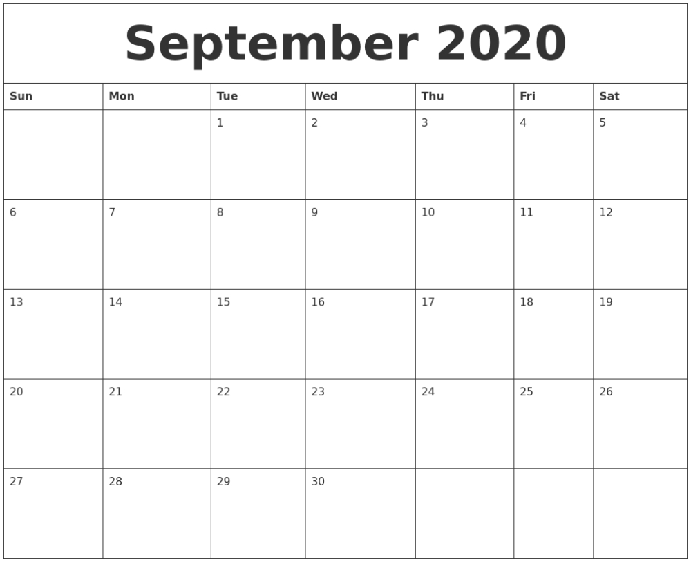 Printable 2020 Monthly Calendars Starting With Monday