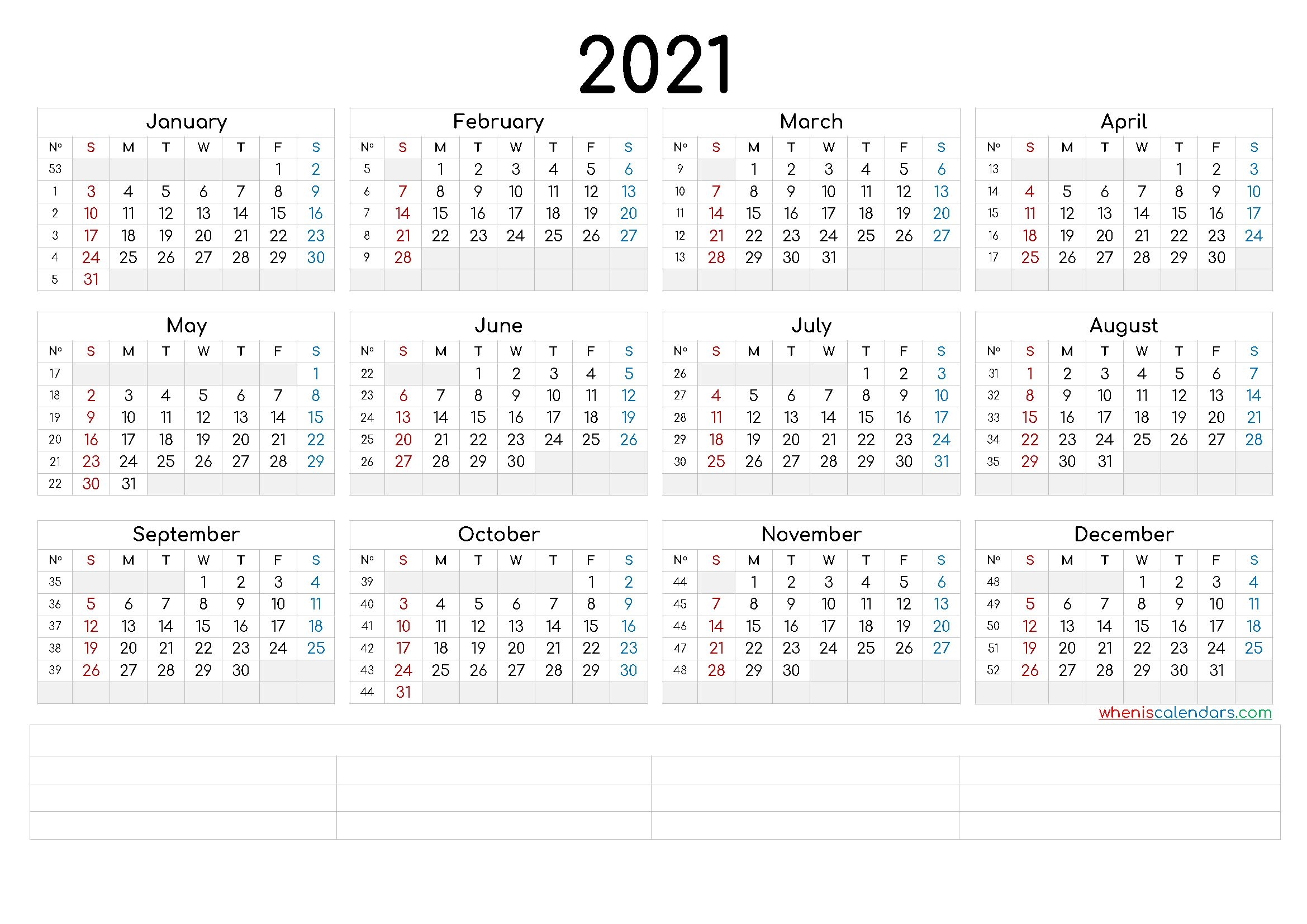 printable 2021 calendaryear (6 templates) – free