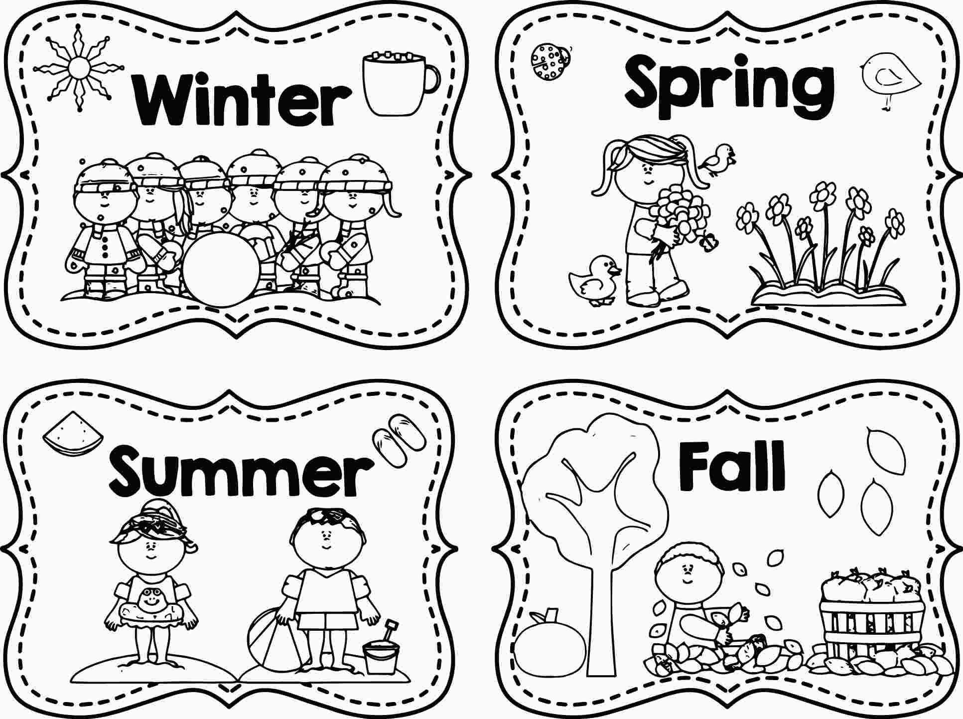 printable 4 seasons coloring page | seasons worksheets, fall