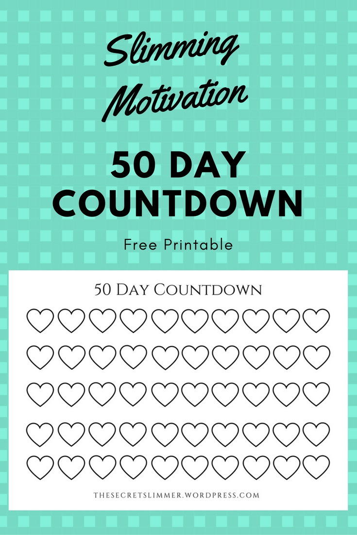 Printable: 50 Day Countdown | Day Countdown, Countdown, Day