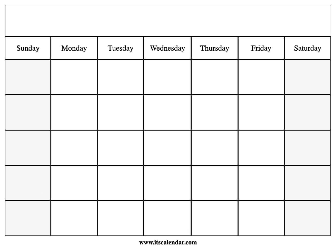 Printable Blank Calendar