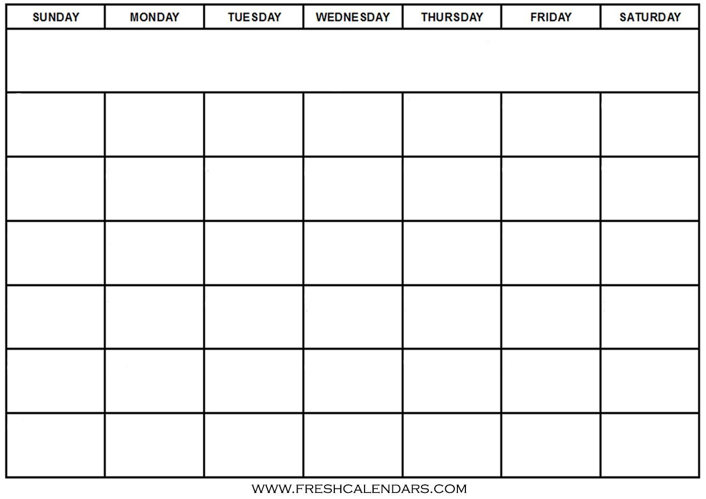 Printable Blank Calendar Templates