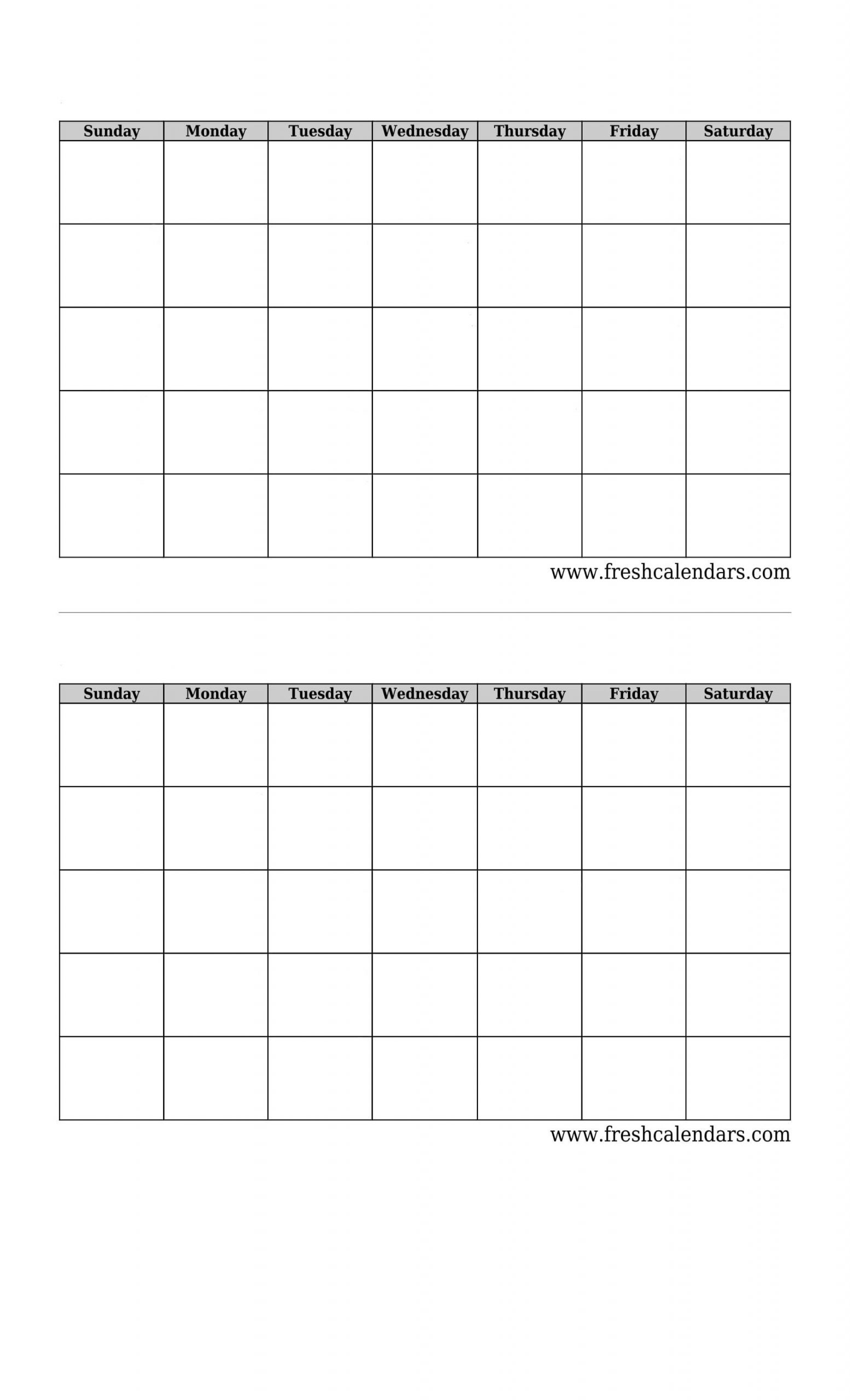 printable blank calendar templates