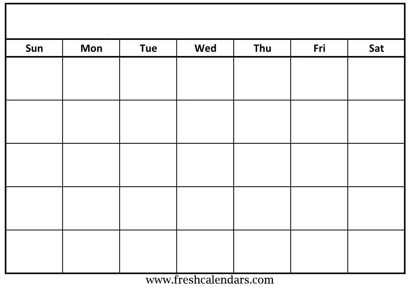 Printable Blank Calendar Templates