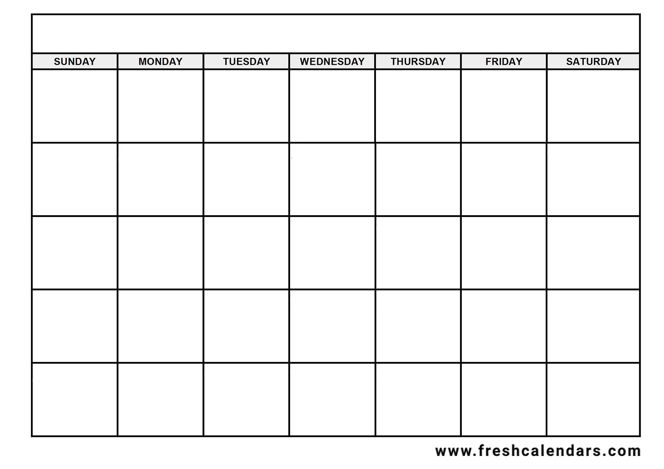 Printable Blank Calendar Templates