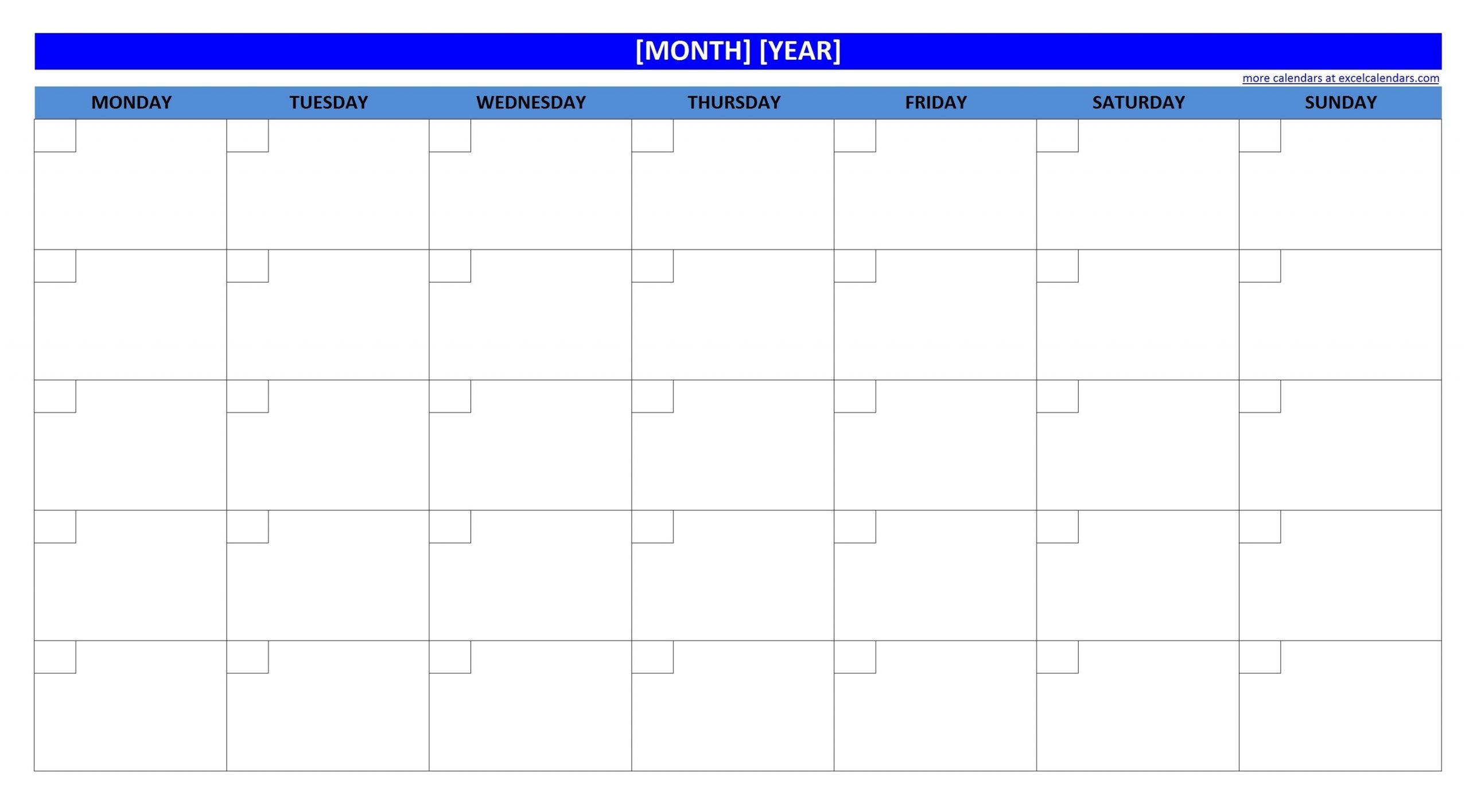 Printable Blank Monthly Calendar | Activity Shelter