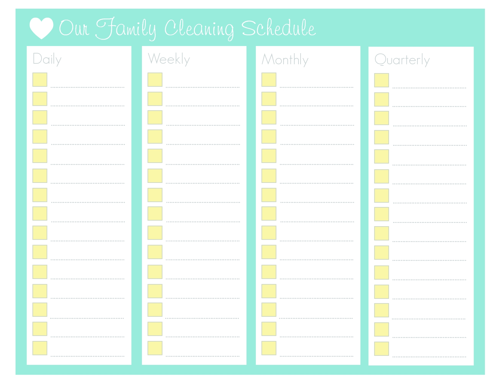 printable blank monthly chore daily checklist google