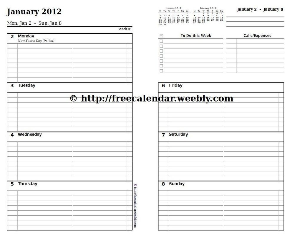 Printable Calendar 2012 Free Printable Calendars