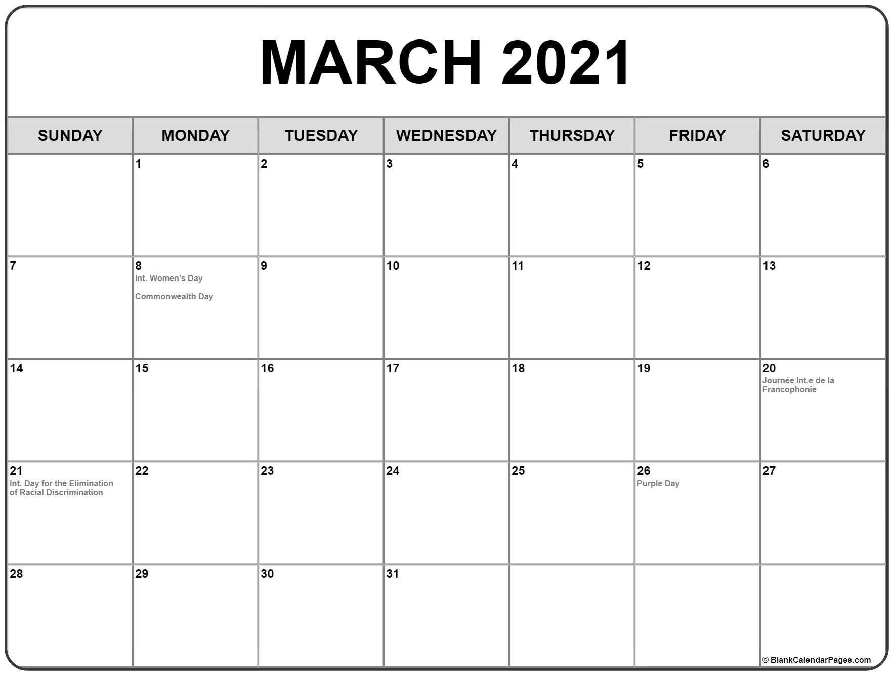 Printable Calendar 2021 Canada Full | Free Printable