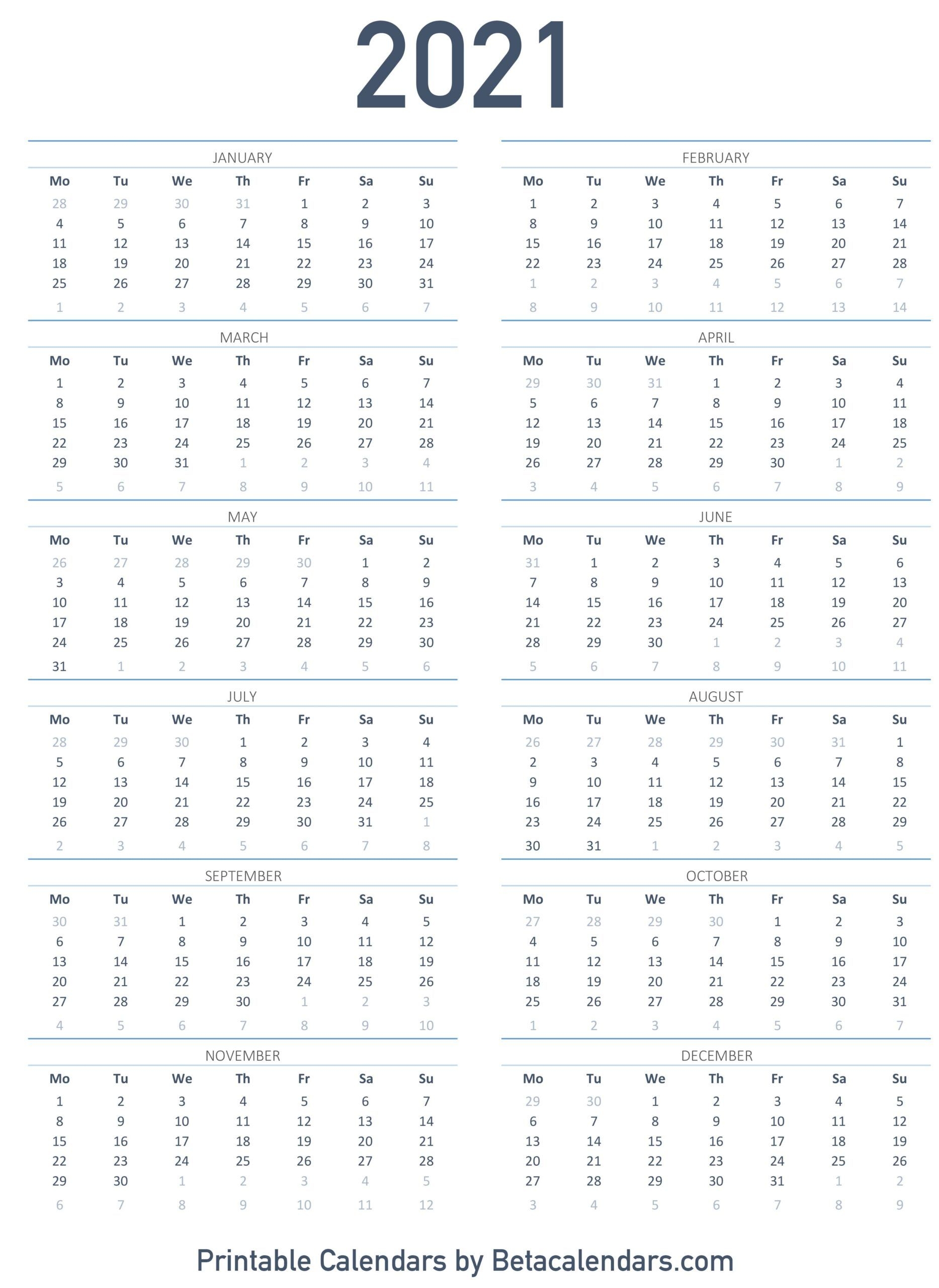 Printable Calendar 2021 | Download & Print Free Blank Calendars