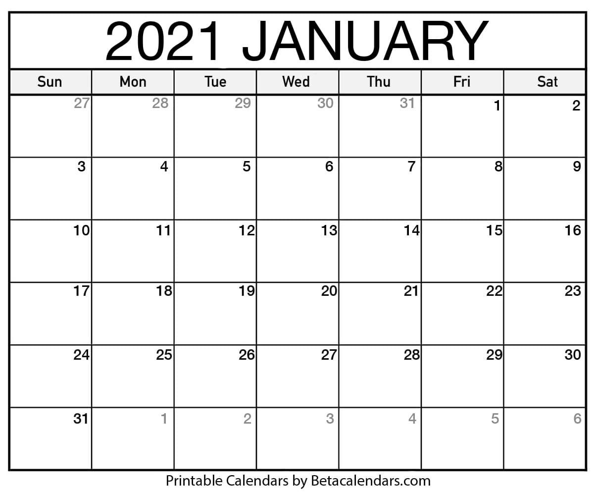 Printable Calendar 2021 | Download & Print Free Blank Calendars