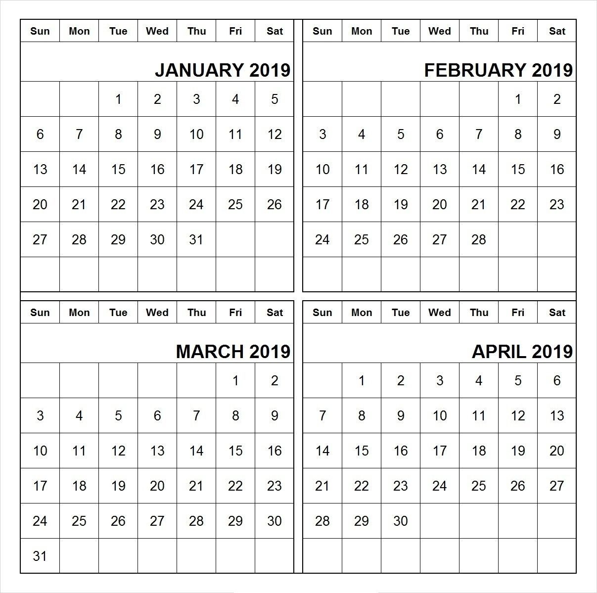 printable calendar 4 months on one page in 2020 | september