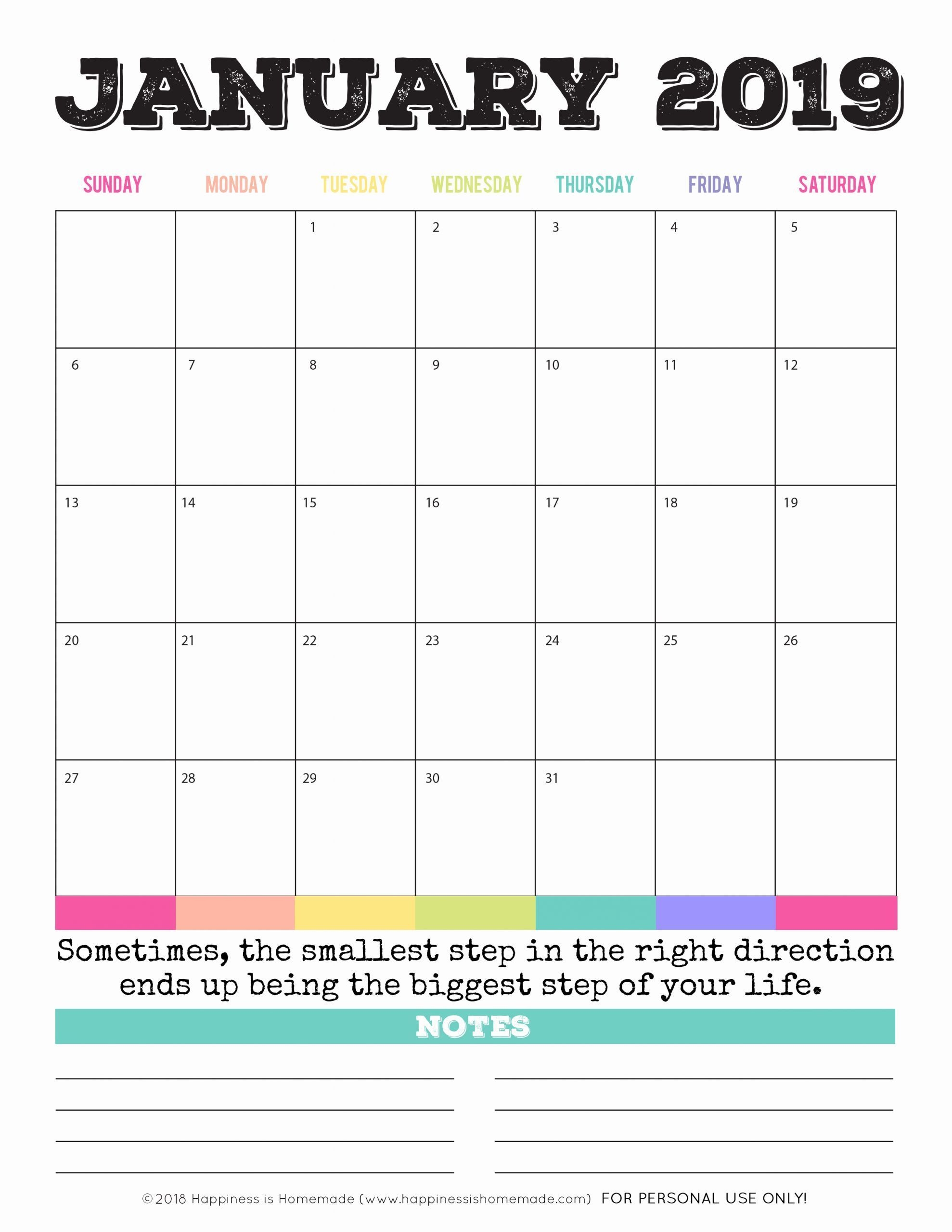 5X7 Monthly Calendar Printable Free - Example Calendar Printable