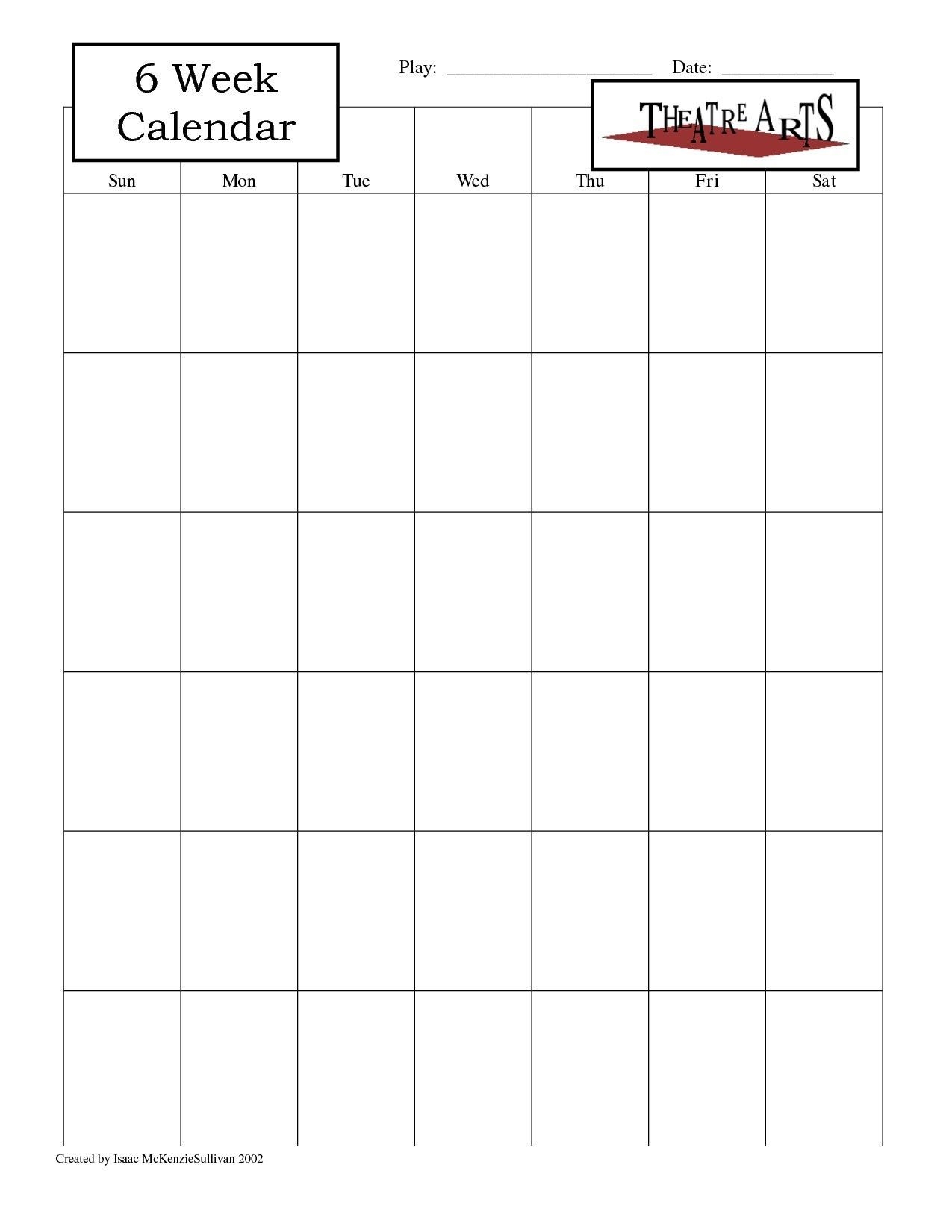 printable calendar 6 week in 2020 | printable blank calendar