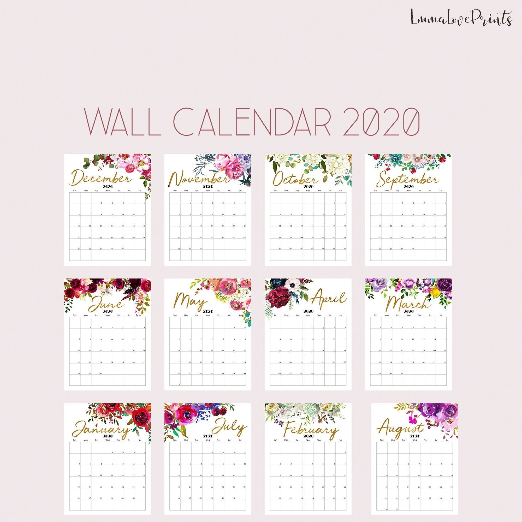 Printable Calendar 8 5x11 | Month Yearly Calendar For 2020