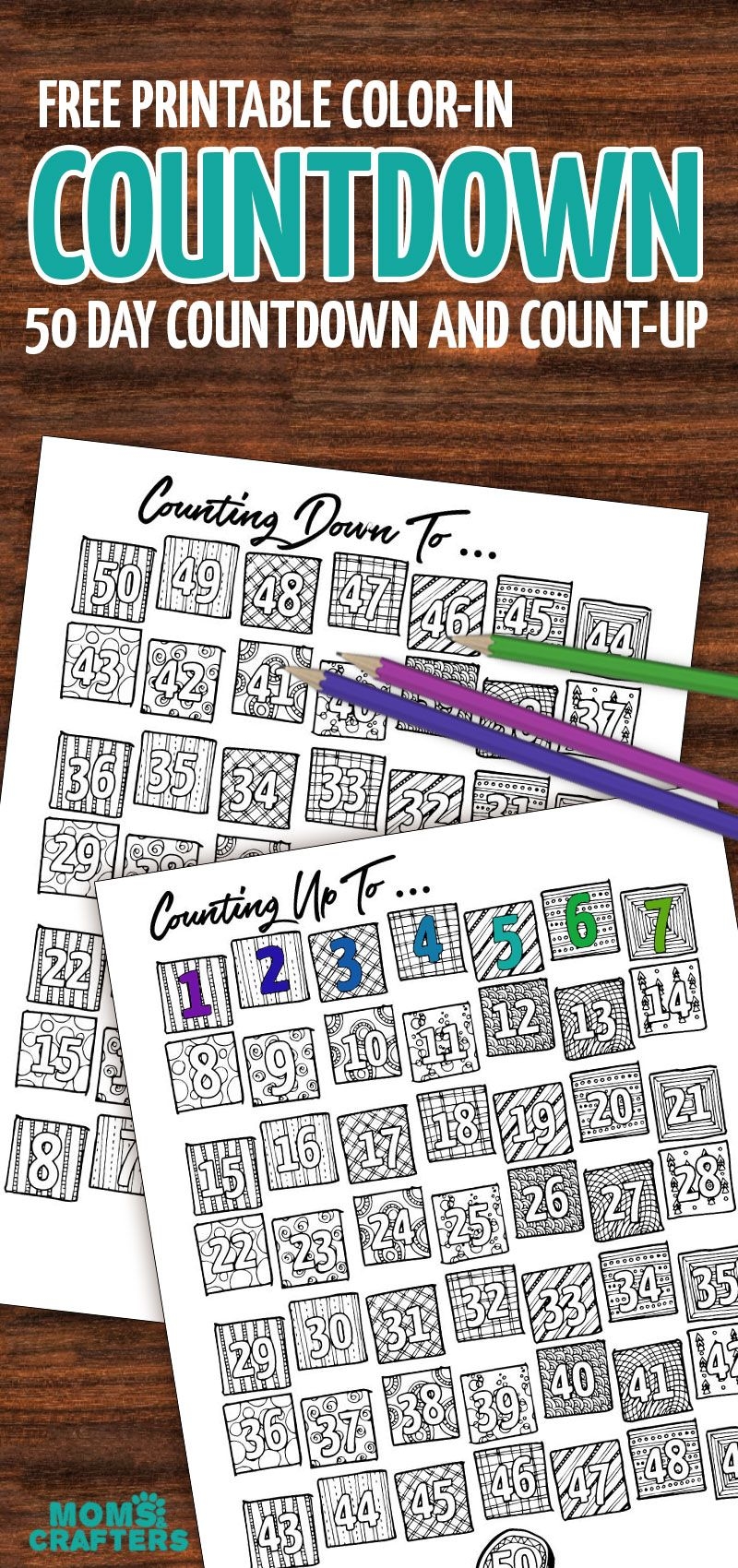 Printable Countdown Calendar And Progress Tracker Color In