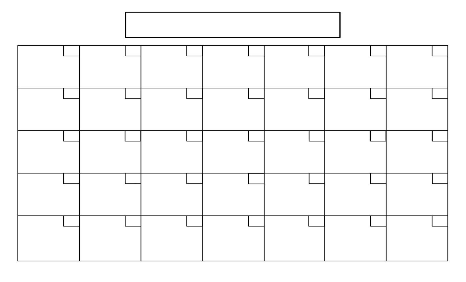 printable full page blank calendar template | blank calendar