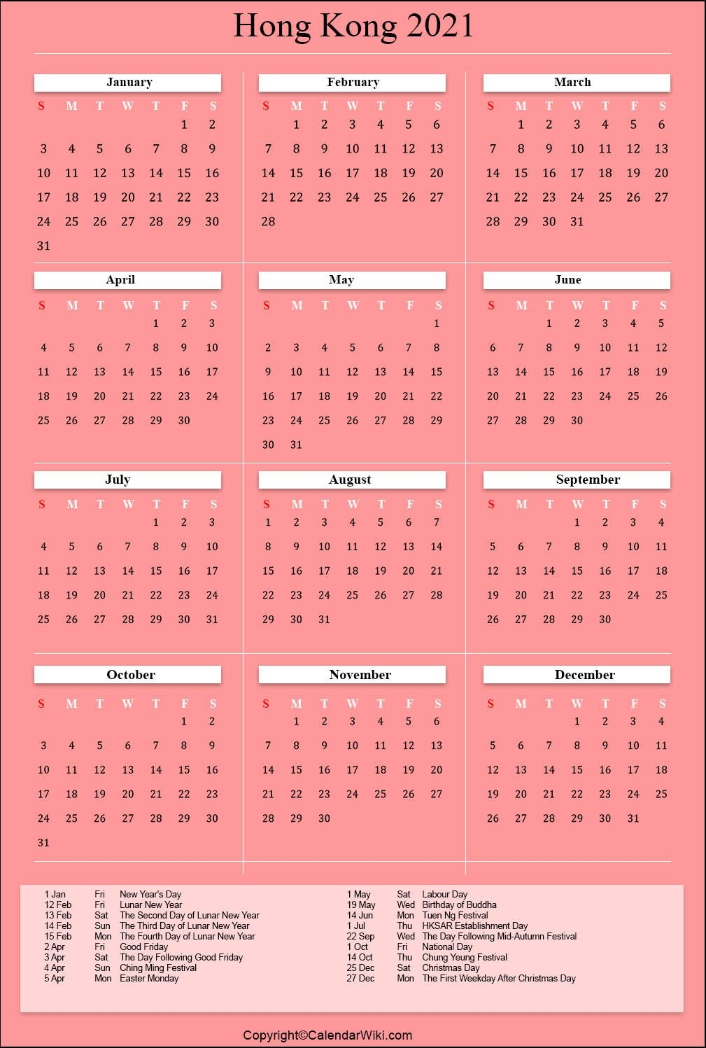 printable hongkong calendar 2021 with holidays [public holidays]