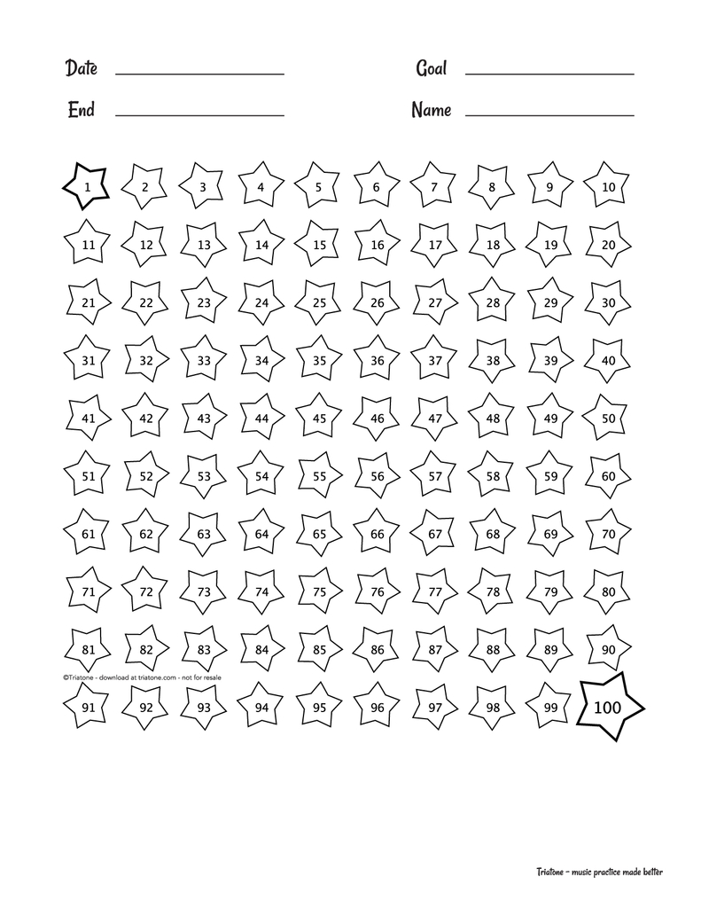 printable pdf chart of 100 stars print and share with your