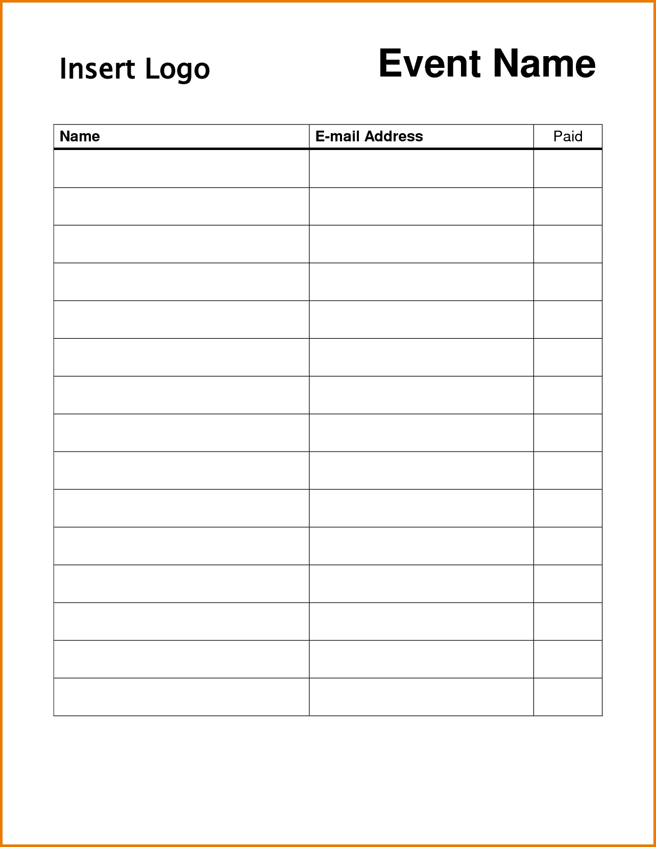 Printable Sign Up Sheet Template | Authorization Letter Pdf