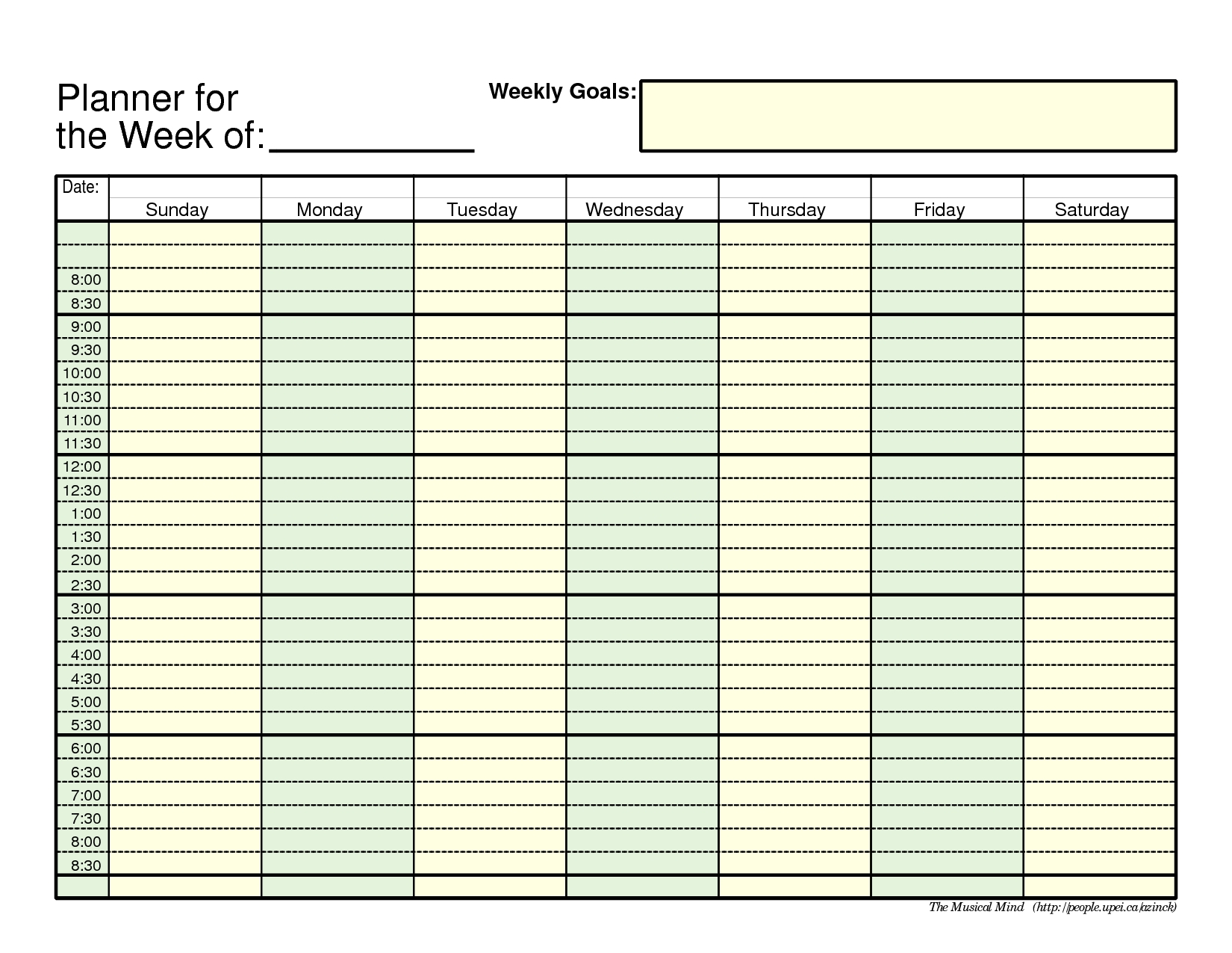 7 day weekly planner printable pdf