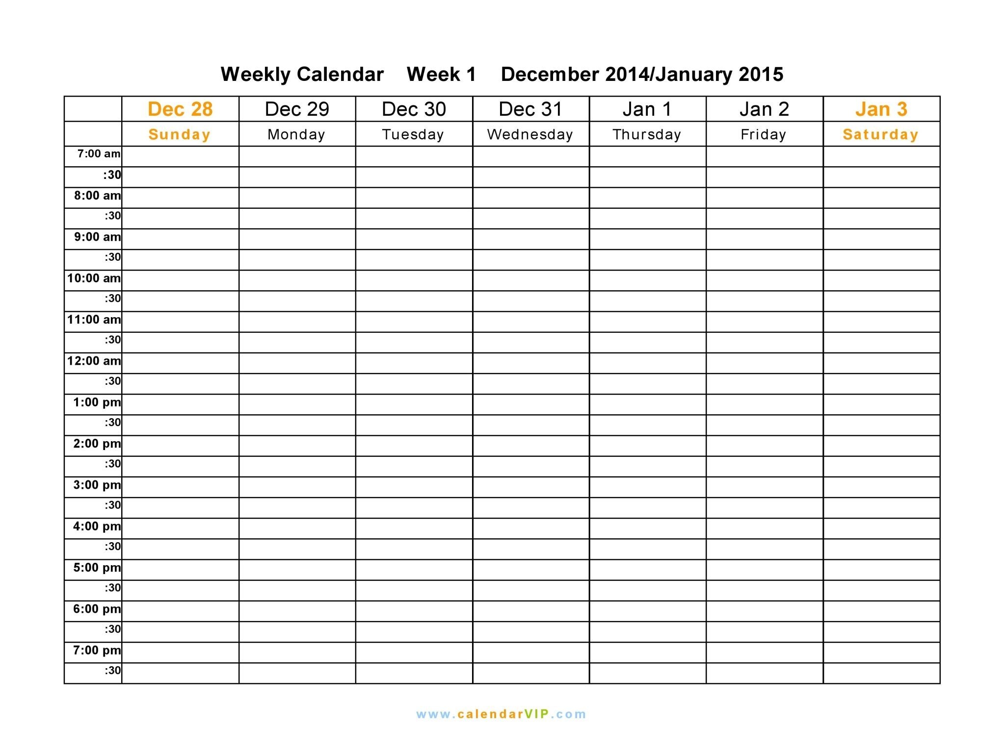 Printable Weekly Calendar Templates 2015 In 2020 | Weekly