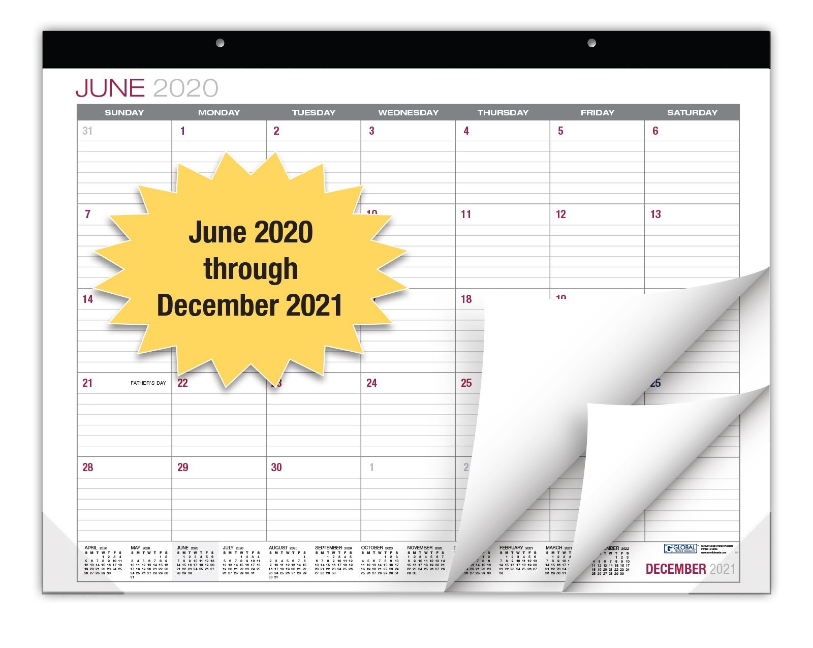 professional desk calendar 2020 2021: large monthly pages 22&quot;x17&quot; amzdp20 bd 1 walmart