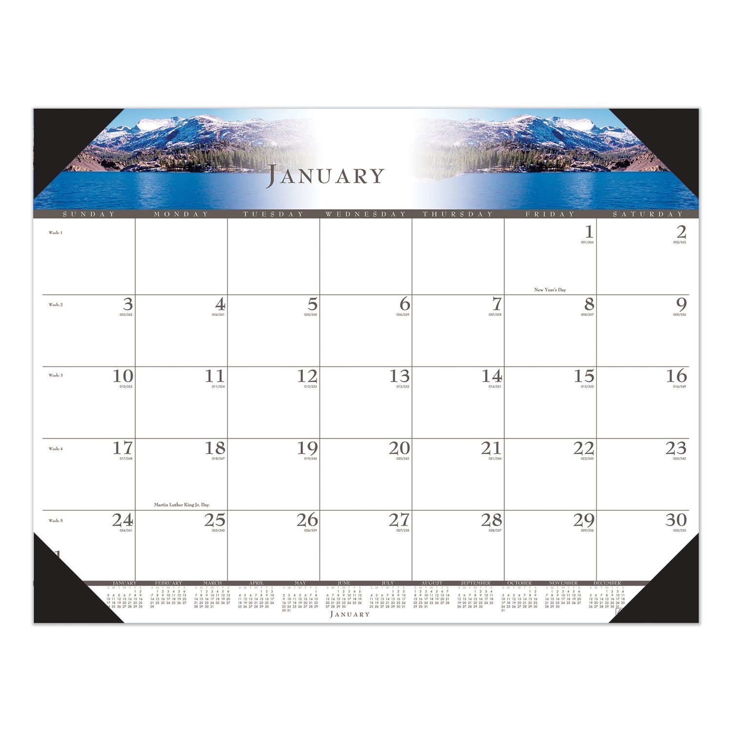 Recycled Full Color Photo Monthly Desk Pad Calendar, 22 X 17, 2021