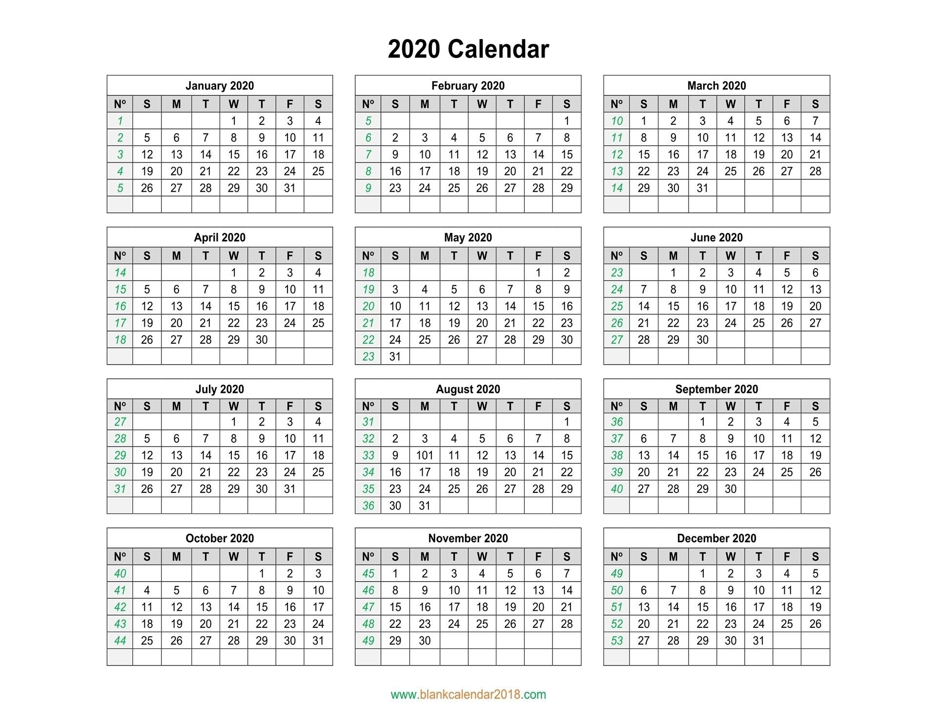 remarkable calendar with days numbered 2020 in 2020