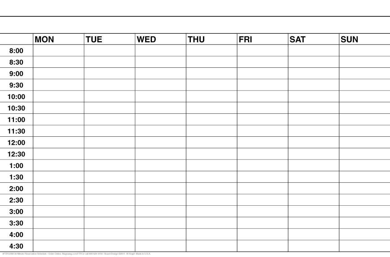 Reservations 7 Day 30 Min Sys 2'h X 3'w