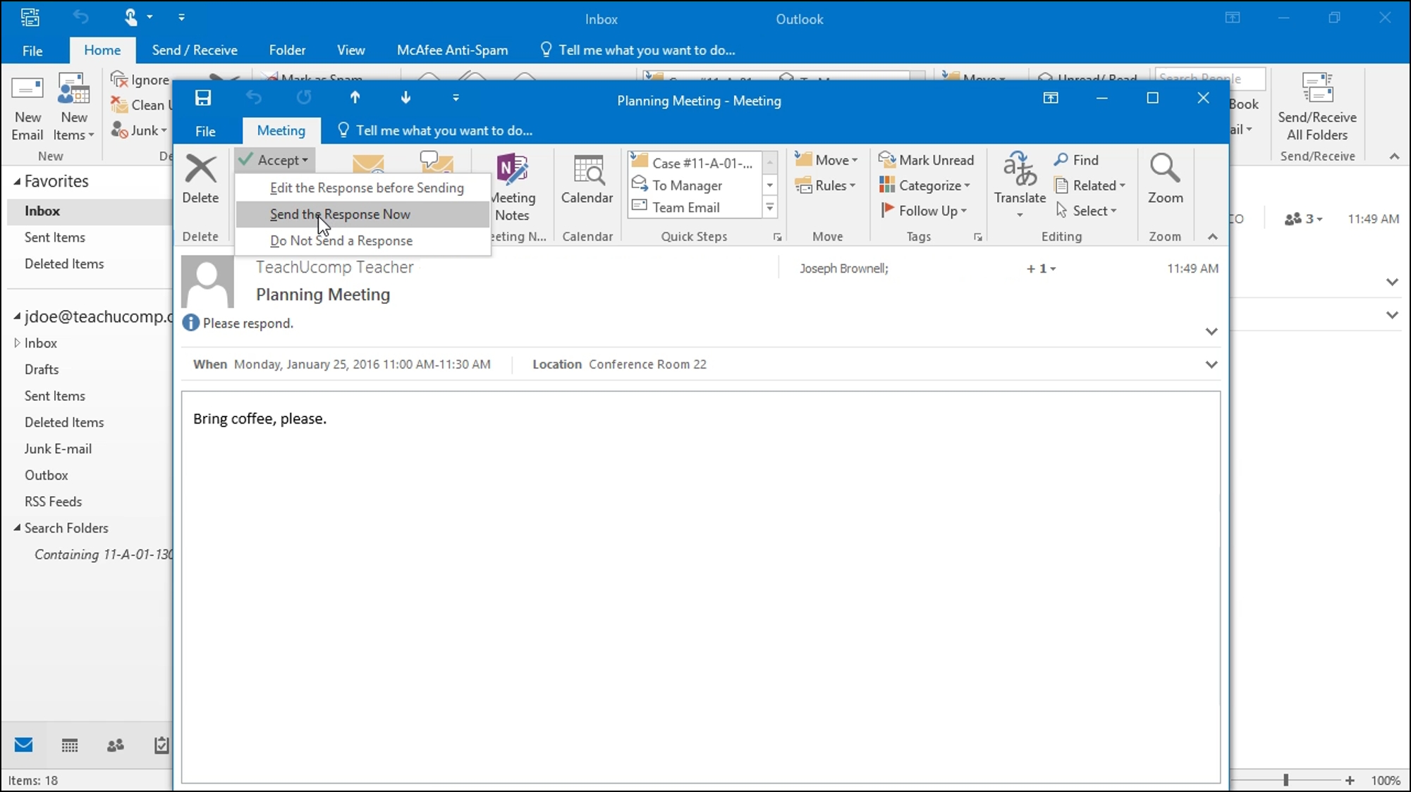 respond to meeting requests in outlook instructions