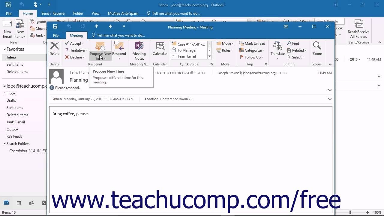 Respond To Meeting Requests In Outlook Instructions