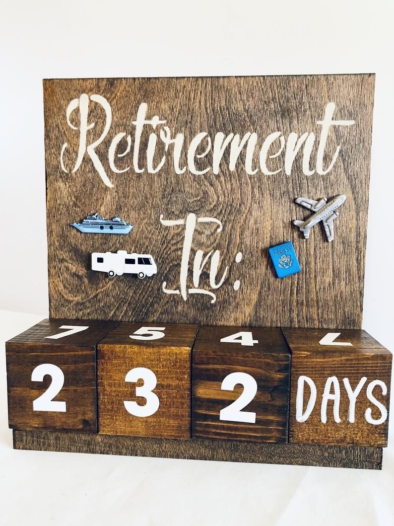 Retirement Countdown Calendar, Travel Theme, Congratulations Gift, Bucket List